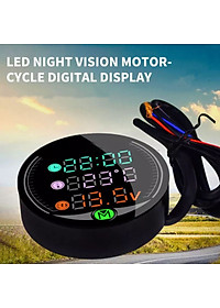 Đồng hồ báo giờ xe máy 3in1 CTR, báo nhiệt độ, vôn ắc quy mẫu mới loại tốt gắn các loại xe hàng cao cấp, phụ kiện xe máy
