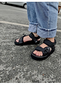 Giày Sandal Nữ The Bily 01W Quai Chéo Dây Rút - Màu Đen BL01WD