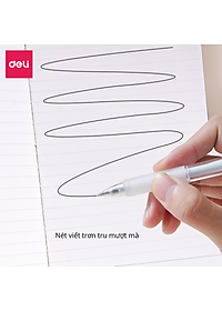 Bút Bi Nước Mực Gel Bấm Ngòi 0.5mm Deli - Thiết Kế Vỏ Trong Suốt Phù Hợp Văn Phòng Sinh Viên Học Sinh Ghi Chép Sổ Tay - A057B