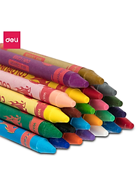 Bút sáp nến Deli - 12 màu/18 màu/24 màu - 1 hộp - EC20800/EC20810/EC20820