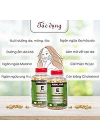 Vitamin E Mỹ Kirkland Signature E 180mg (400 IU) – Giúp đẹp da, tóc, làm chậm quá trình lão hóa và tăng sức khỏe tổng thể - QuaTangMe Extaste