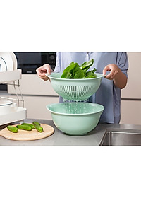Bộ Thau Rổ Nhựa Cao Cấp Yoko Inochi Nhật Bản - An toàn cho sức khoẻ - Kháng khuẩn khử mùi đảm bảo an toàn vệ sinh thực phẩm - Size 23, 30, 35cm - Giao Màu Ngẫu Nhiên