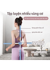 BG Gậy tập thẳng lưng Blue 6015 , thanh gậy tập yoga chống gù lưng, mở vai hình chữ thập