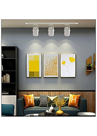 Combo 3 đèn rọi ray + 1 ray 1 mét vỏ trắng dùng cho trưng bày sản phẩm, chiếu rọi tranh