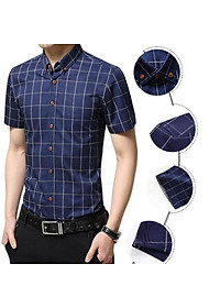 Áo Sơ Mi Nam Ngắn Tay Phối Caro Mẫu XR01 Thời Trang Cao Cấp PONIVA Chất Kate Mềm Mịn Tạo Cảm Giác Thoải Mái Khi Mặc