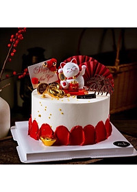 Mèo Thần Tài May Mắn 7cm Nhựa Silicon