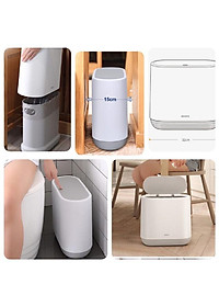 Thùng Rác Thông Minh Nhấn Nắp 10Lít 3 Ngăn Chống Đổ Kín Mùi Cao Cấp - Phóng Cách Hiện Đại - Chất Liệu ABS Cao Cấp Chính Hãng MINIIN