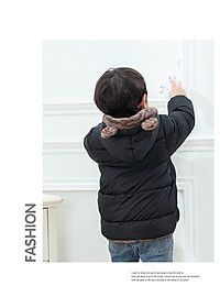 Áo khoác trẻ em, áo phao cho bé cao cấp (LOẠI 1) lót lông cừu toàn bộ bên trong cực ấm mũ tai gấu dễ thương size từ 9-27kg AK4