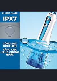 Tăm nước cầm tay H2ofloss HF-6. Tăm nước 5 chế độ, 5 đầu tăm đa chức năng, túi vải đựng máy, pin sử dụng tối đa 21 ngày, tặng kèm củ sạc nguồn thấp