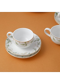 Bộ ấm trà phình thon hoa 014 họa tiết hoa Ngọc Diệp