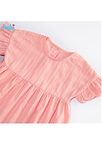 Đầm bé gái liền vai tay quấn bèo Haki, váy thiết kế cho bé gái từ 0-8 tuổi (khoảng 10-27kg), đầm hè cho bé HK516.1