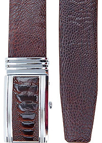 Thắt Lưng Nam Da Đà Điểu Bản Lớn Huy Hoàng HT4418 - Nâu Đất