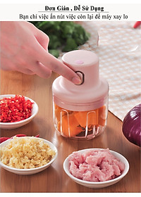 Máy Xay Tỏi , Máy Xay Thức Ăn Đa Năng Tiện Dụng - Pin Sạc Tích Điện - Dung Tích 250ml - Energy Green Lighting