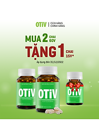 [Tặng Hộp 15v] Combo 2 Hộp 60v - Viên Uống Bổ Não OTIV Ecogreen Giảm Đau Đầu Mất Ngủ, Tăng Trí Nhớ