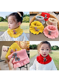 Khăn cổ cho bé vải len mềm ấm áp mùa đông thiết kế hươu hoạt hình - khan co be vai len mem