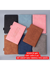 Sổ tay bìa da PU KHẮC TÊN cỡ A5 sổ ghi chép quà tặng văn phòng phẩm hội nghị 360 trang B122