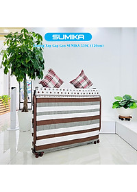 Giường xếp gọn cao cấp SUMIKA 339C, chiều rộng 120cm, khung thép, có bánh xe di chuyển
