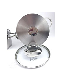 Combo bộ nồi inox quánh xửng chảo chống dính cao cấp FIVESTAR 7 món nắp kính 3 đáy dùng được bếp từ , hồng ngoại , gas