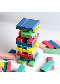 Đồ Chơi Rút Gỗ, SIZE TO, Đồ Chơi Gỗ Với 3 Mẫu Động Vật, Số Và Màu 51Pcs, Đồ Chơi Trẻ Em Thông Minh