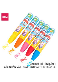 Bút sáp dầu Super Wings x Deli – thân lục giác – 12/18/24 màu - EC009-12 /EC009-18/ EC009-24