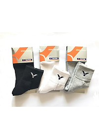 Combo 5 đôi tất thể thao Victor chính hãng, 100% cotton, co giãn tốt