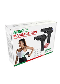 Súng (Máy) Massage Cầm Tay Nikio NK-170B - 6 Đầu Matxa, 5 Chế Độ, 6 Tốc Độ Mát Xa, Pin Sạc Không Dây 2000mAh - Hỗ Trợ Giảm Đau Nhức Và Giãn Cơ Toàn Thân, Công Nghệ Bộ Gõ Thế Hệ Mới