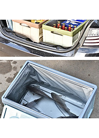 Hộp để đồ đa năng gấp gọn cốp sau ô tô dung tích 30 lít, Kích thước: Sâu x Rộng x Cao (42cm x 29cm x 24cm), Màu đen viền đỏ, KM309-30