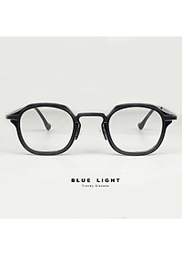 Gọng Kính Cận, Kính Giả Cận Nam Nữ Mắt Vuông Nhỏ Xíu, Độc Lạ, Full Đen, Trong Suốt - BLUE LIGHT