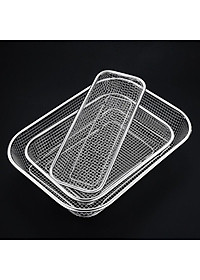 Rổ inox hình chữ nhật rửa hoa quả rau củ Giá inox 304 đa năng