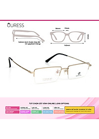 Gọng kính titanium LS9002 nửa khung thời trang nam cao cấp siêu nhẹ siêu bền OURESS