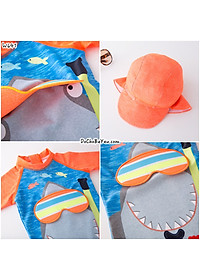 Bộ đồ bơi kèm mũ cá mập đeo kính bé trai 3-7 tuổi