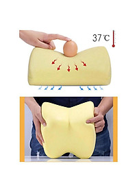 Gối tựa đầu ô tô chất cao su non đúc nguyên khối bọc da cao cấp cho xe hơi ghế văn phòng siêu đàn hồi