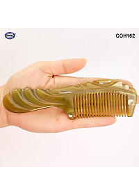 Lược sừng xuất Nhật (Size: M- 16cm) COH162 - Lược chuôi khía họa tiết đẹp - Chăm sóc tóc