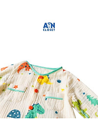 Quần áo dài bé trai họa tiết Khủng long xanh xô muslin - AICDBTEFTTPE - AIN Closet