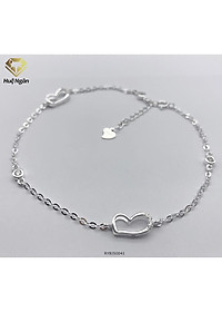 Lắc chân bạc Ý 925 Huệ Ngân - Tim xinh đính đá RYBJ50041