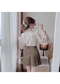 Áo sơ mi tiểu thư phối dây nơ_888 ulzzang nữ tính, mầu đen, trắng, be, nâu tây, cocoland Áo Sơ Mi Tiểu Thư Phối Dây Nơ_888 Ulzzang Nữ Tính, Mầu Đen, Trắng, Be, Nâu Tây, Cocoland