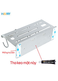 Kệ treo dao kéo Inox 304 có 4 móc treo dán tường Hobby home decor KDT