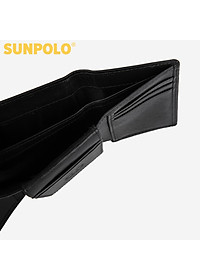 Ví Nam Đứng Gấp 3 Da Bò Cao Cấp SUNPOLO WSTF51 (Đen, Nâu Đỏ, Xanh)