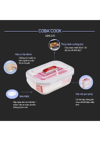 Bộ 6 hộp thủy tinh hình tròn và chữ nhật 370 ml+ 400 ml-CCR4L36