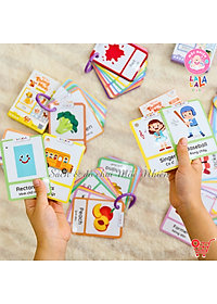 Thẻ học thông minh Mini Flashcard song ngữ Anh - Việt nhiều chủ đề cho bé - Thương hiệu Lalala baby