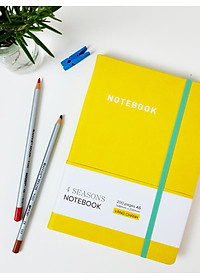 Sổ Bìa Da A5 - Kẻ Ngang 200 Trang 80gsm - 4 Seasons - The Sun 02 - Màu Vàng Chanh