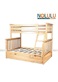 Giường Tầng 1m6 Gỗ Tự Nhiên - Thiết Kế Chắc Chắn & Tiết Kiệm Diện Tích -  Có Thể Tách Thành 2 Giường Riêng Biệt