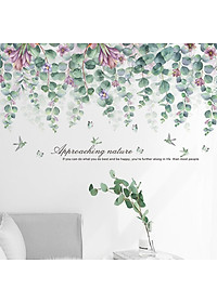 Sticker Giấy Dán Tường Decal Dán tường Mẫu Hoa Lá Cực Xinh ZH013