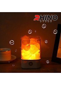 Đèn ngủ đá muối tự nhiên Rhino L901 thanh lọc không khí, 2 màu sắc - hàng chính hãng