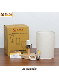 Đèn Ngủ Gỗ HUTA Light For Life G1 Chao Tròn Vintage Dễ Thương, Decor Trang Trí Phòng Ngủ, Điều Chỉnh Độ Sáng, Bóng Led Sáng Vàng Tiết Kiệm Điện