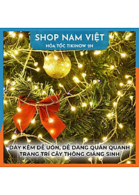 Dây Đèn Led Đom Đóm Nguyệt Quế Quấn Cây, Trang Trí Ngoài Trời, 8 Chế Độ Chớp