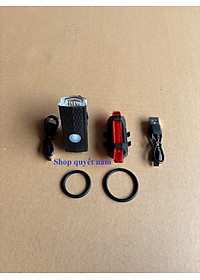 Bộ đèn pha led và đèn hậu cho xe đạp sạc usb tiện lợi, dễ sử dụng