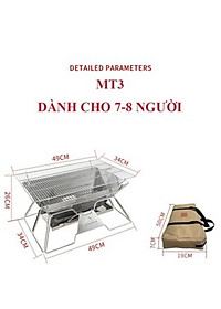 Bếp Nướng Than Ngoài Trời Campingmoon Đồ Cắm Trại Du Lịch Dã Ngoại Bếp Than Xếp Gọn Inox Campout A014