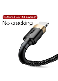 Cáp sạc nhanh truyền dữ liệu tốc độ cao Baseus Cafule Ln cho 6/7/8/X/11/12/13 siêu bền 1.5A dài 2m - Hàng nhập khẩu