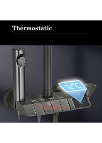 (Tặng ống nối cây sen) Sen cây phím đàn đồng mạ nano xám màn hình hiển thị nhiệt độ tự động kèm xịt vệ sinh